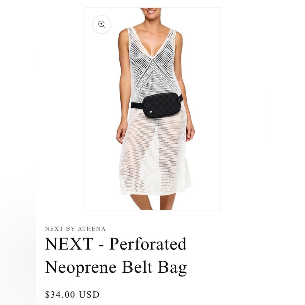 Black Perforated Neoprene Belt Bag